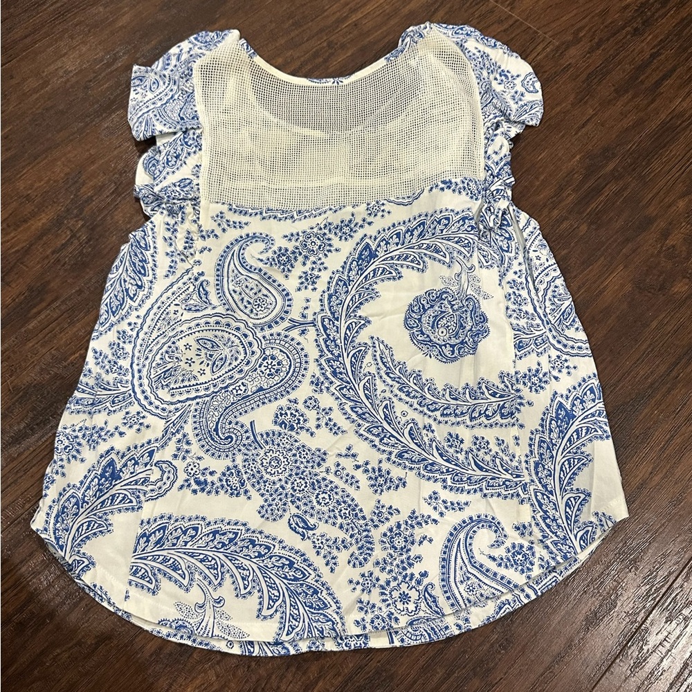 Abercrombie & Fitch Women's Cream & Blue Sleeveless Top Size M - Picture 4 of 10